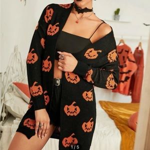 Jack O Lantern Pumpkin Cardigan